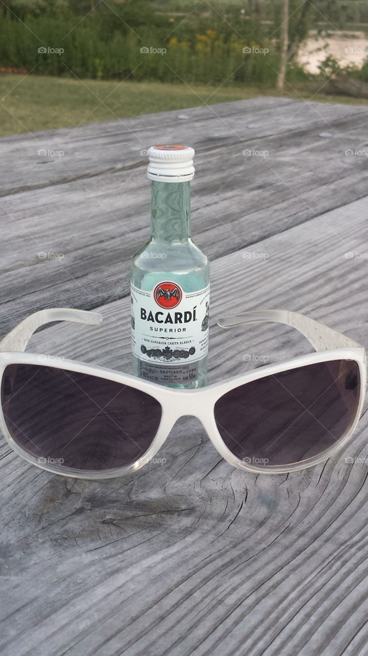 Sunglasses and Bacardi