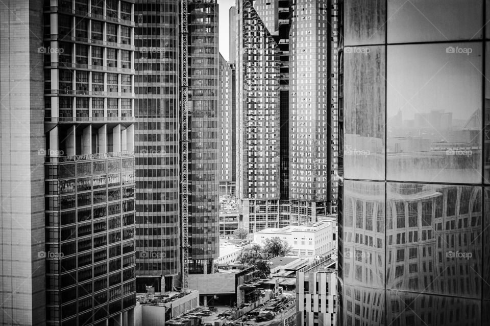 Dubai concrete jungle. Concrete and glass jungle
