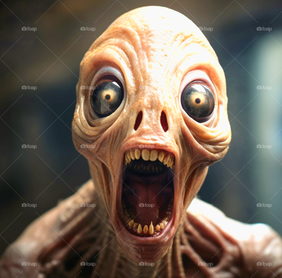 expression of terror upon arriving on land