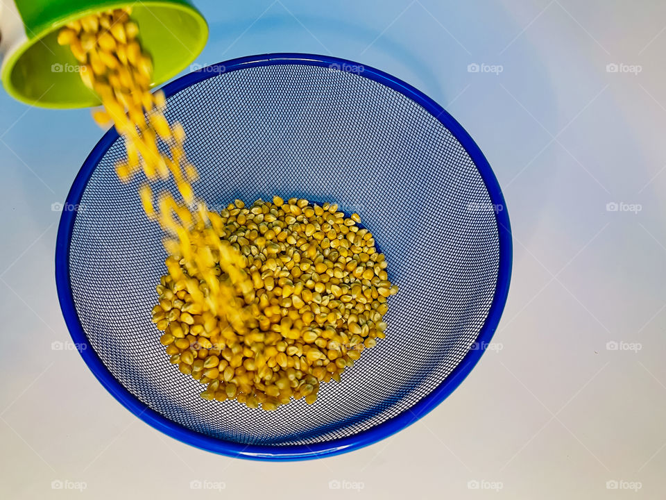 Pouring corn