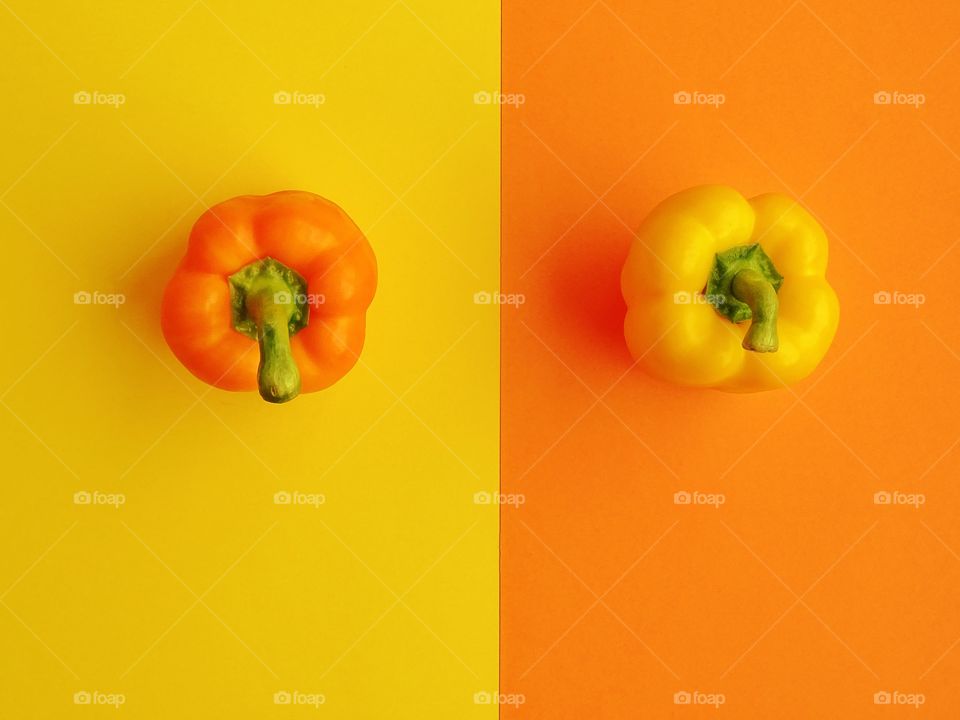 Two colors bell peppers