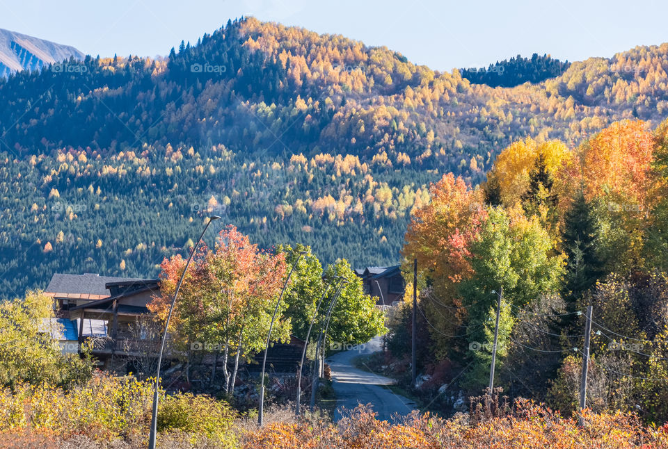 Beautiful scene of mountain scape in Georgia