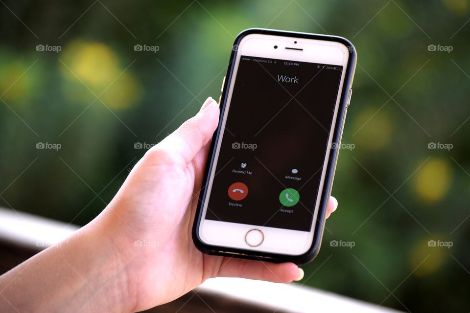 Aceept Or Decline a Work Phone Call