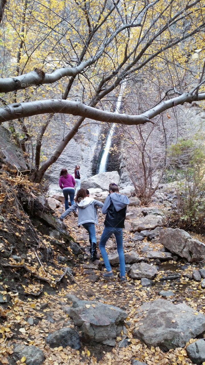 hike to the waterfall
