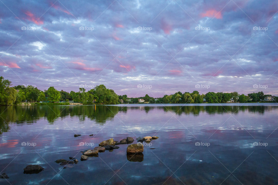 Cloudy sky against lake