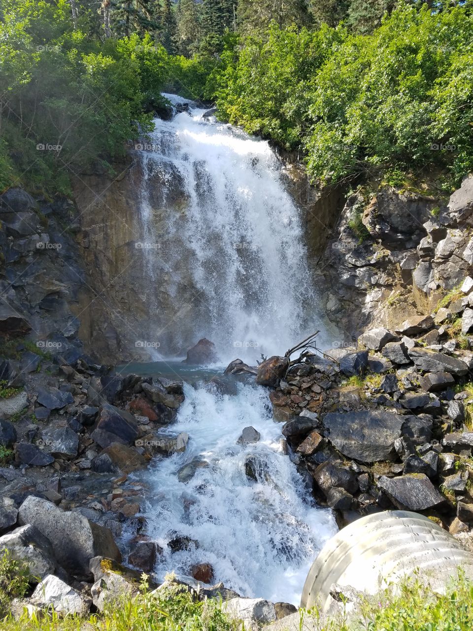 Glacier waterfall in Alaska