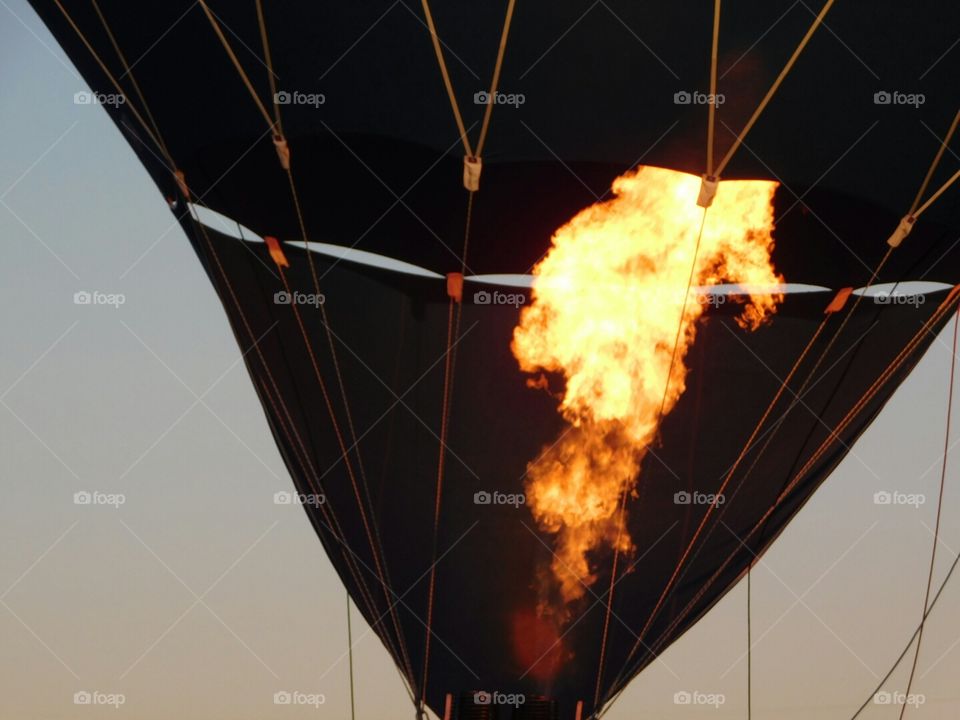 flame of the hot air balloon
