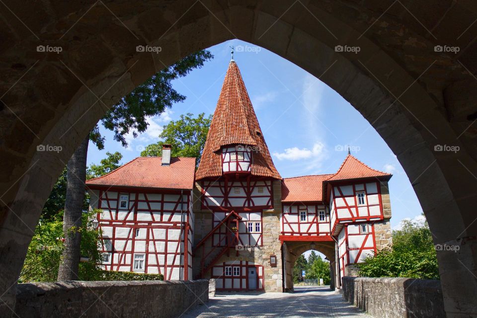 Rödelseer door in Iphofen, traditional timber frame house