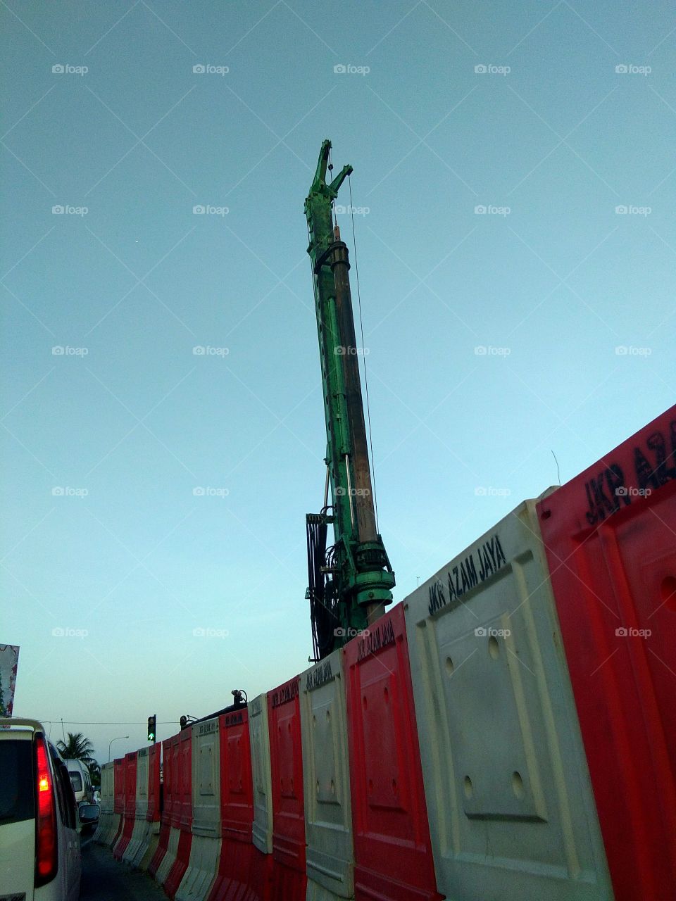 drilling crane, building flyover road