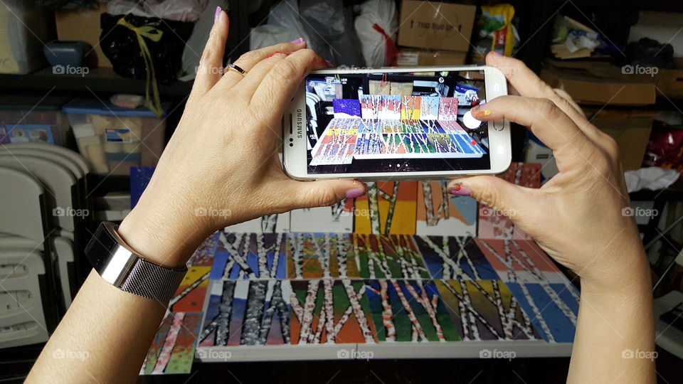 The differing end results of the Paint Night participants show individual interpretation and creativity.