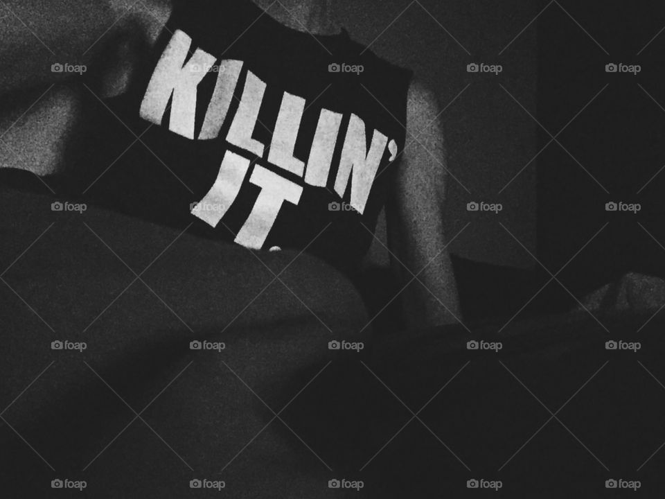 Killin in the night . A shirt on a human reading Killin' It

