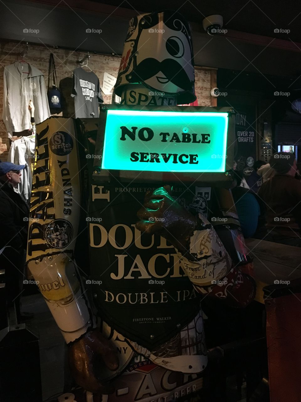  No table service
