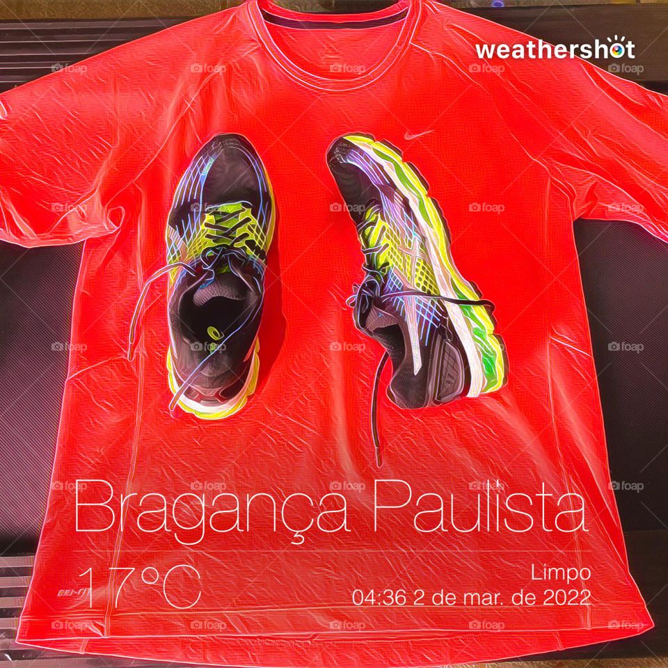 🏃‍♂️ 🇺🇸 Good Morning!  Everything ready to sweat the shirt. Let's go for a good morning jog?  Running is good for your health! / 🇧🇷 Bom dia! Tudo pronto para suar a camisa. Vamos para um bom cooper matinal? Correr faz bem para a saúde! 