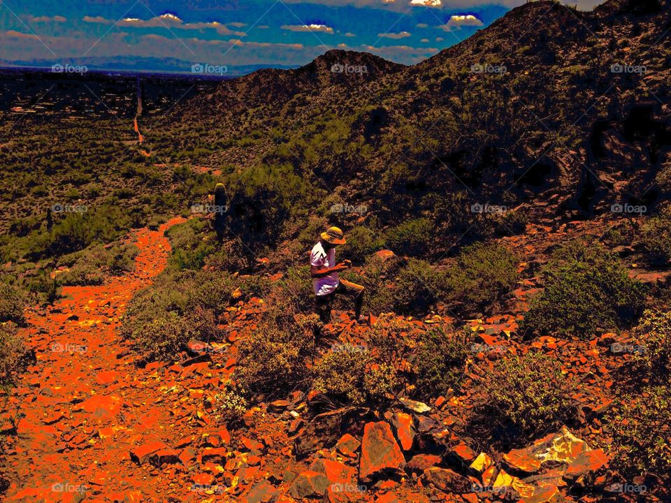 Hiker. Hiking in Arizona