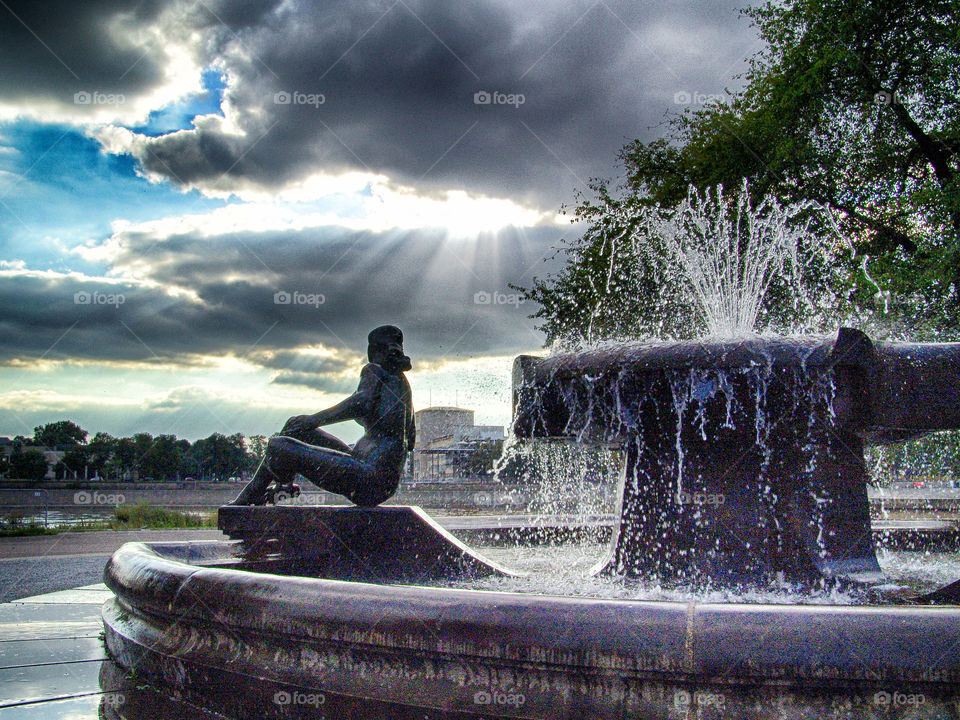 sculpture of fountain  in dresden