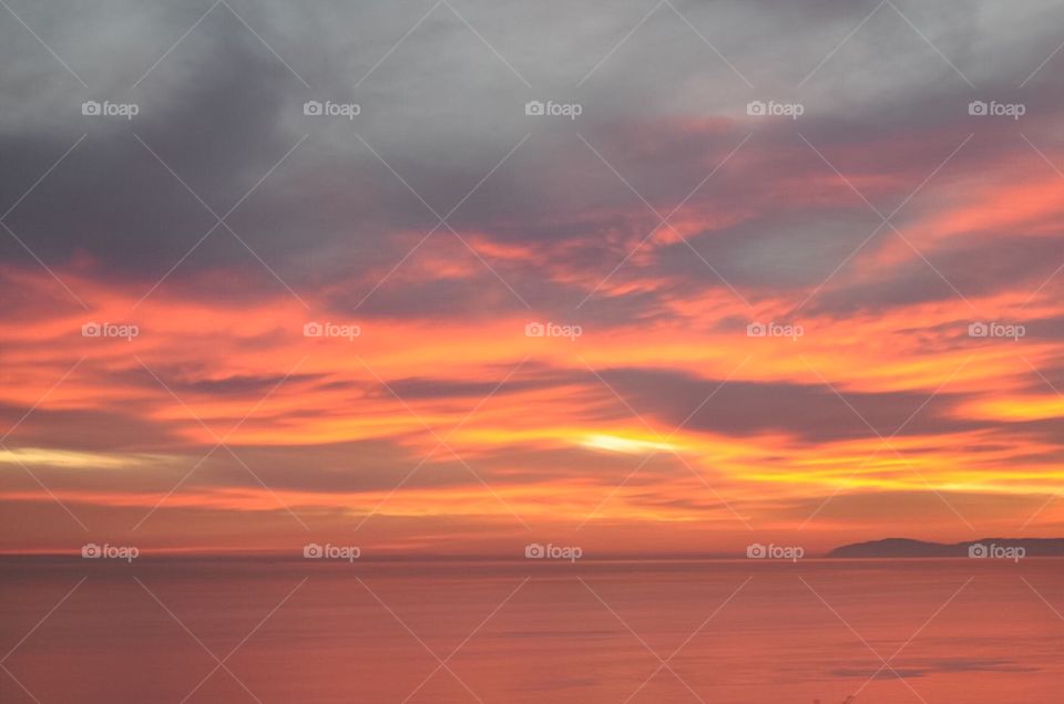 Red sunset over Catalina 