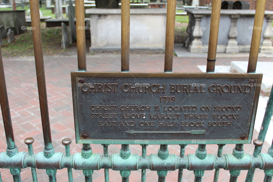 Christ Church burial ground in Philadelphia