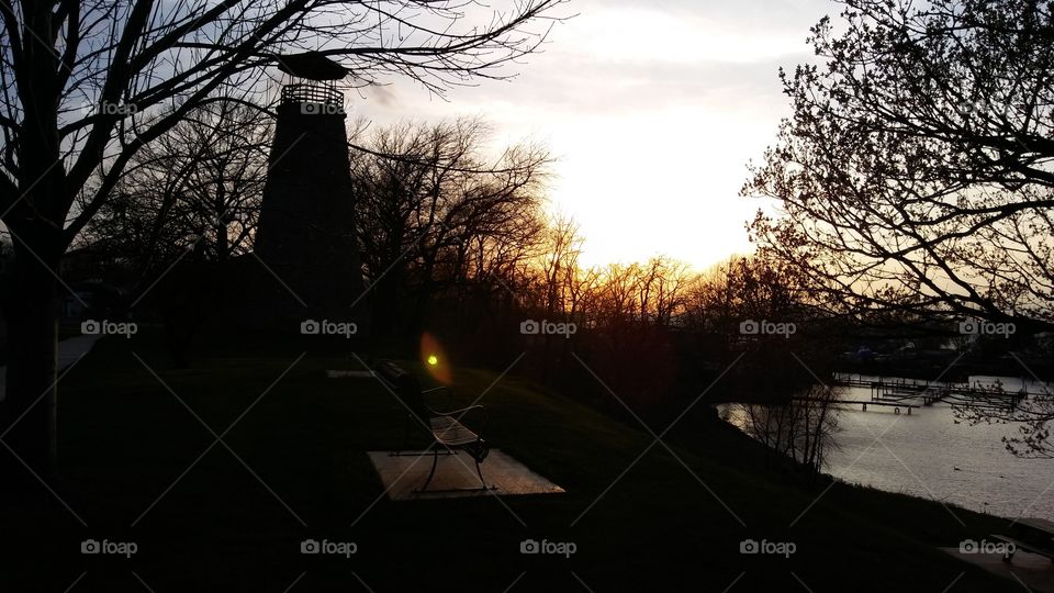 Barcelona Lighthouse Easter Sunset