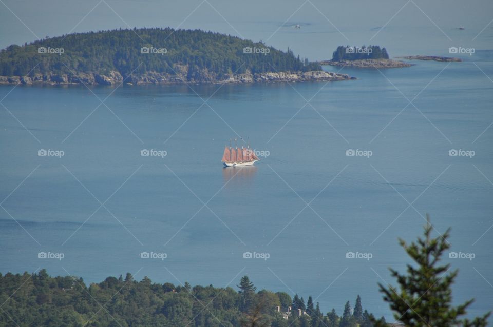 Pirate ship sailing from a distance