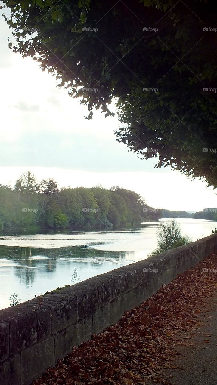 Pathway along large and long river