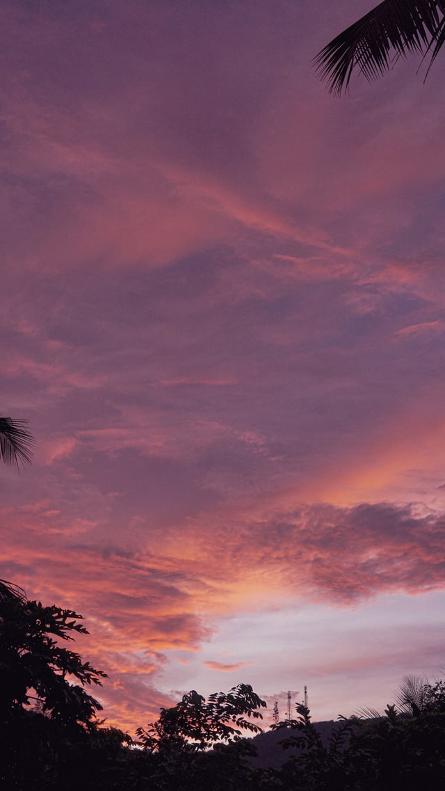 Golden hour in a tropical island