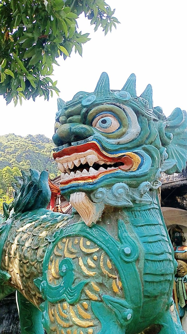 Statua ornamentale tempio Pagoda Profumate Vietnam