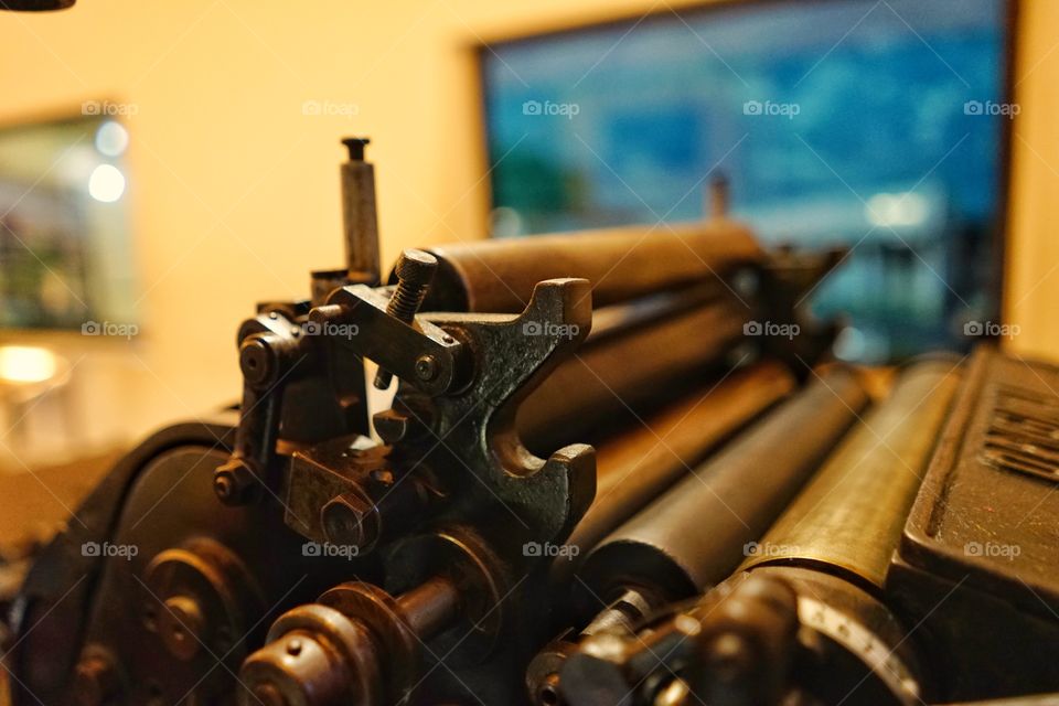old printing machine in museum vredeburg of Jogjakarta, Indonesia