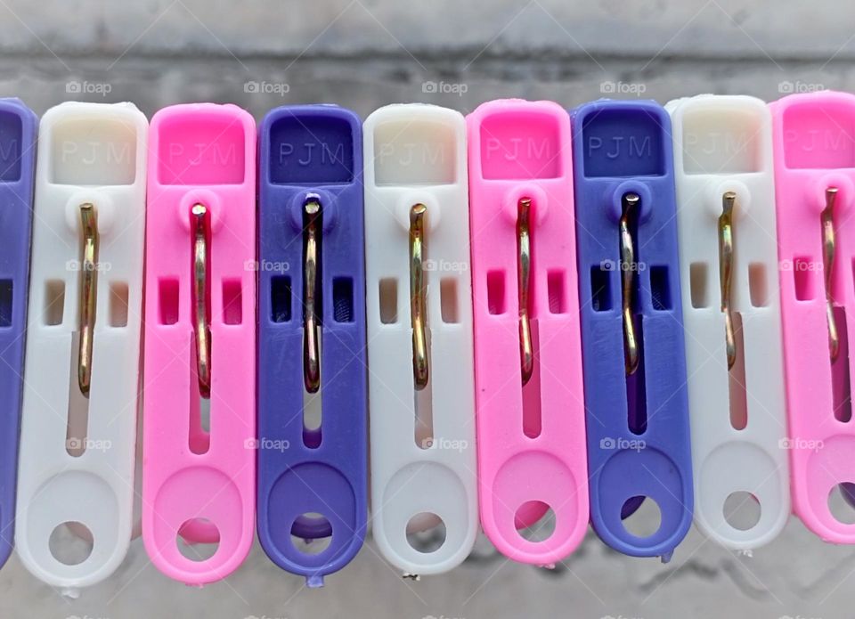 Clothespin in drying rope...