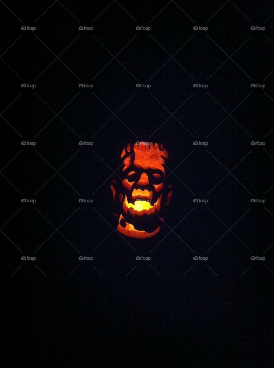 Frankenstein's monster jack-o'-lantern