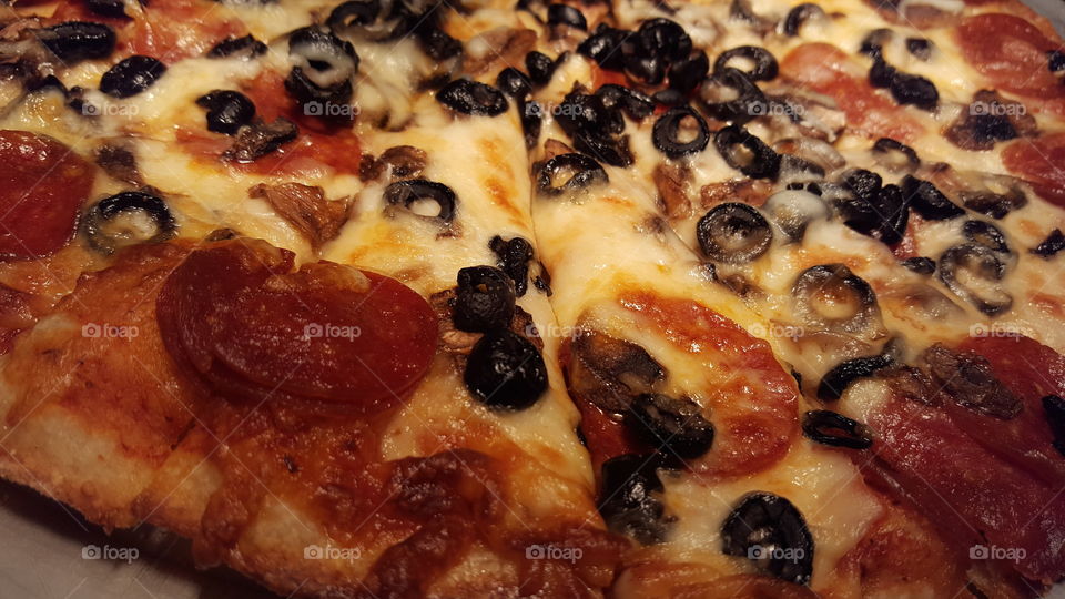 pizza with olives