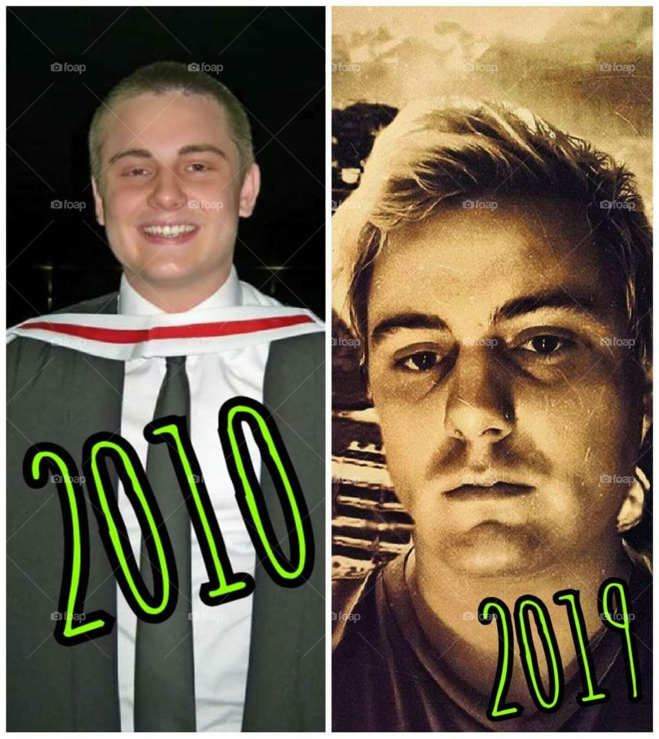 How I've aged in 9 years. I feel content.