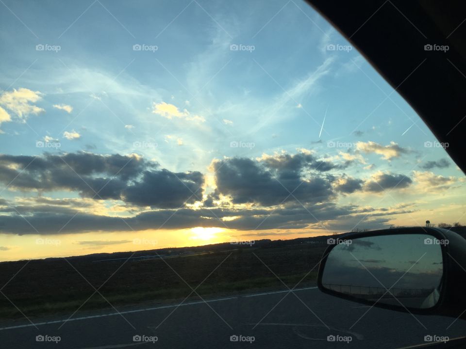 Beautiful sunset in rural ohio 