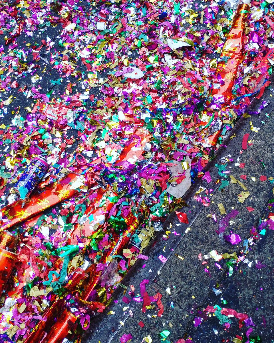 new years confetti leftovers