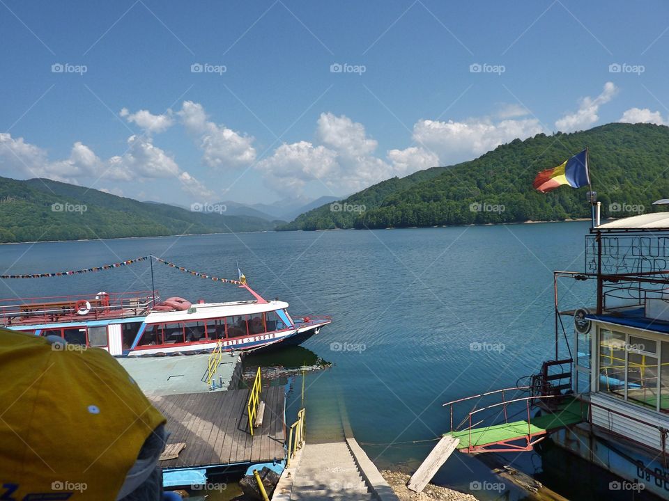 Bâlea lake in Carpathian mountains Romania