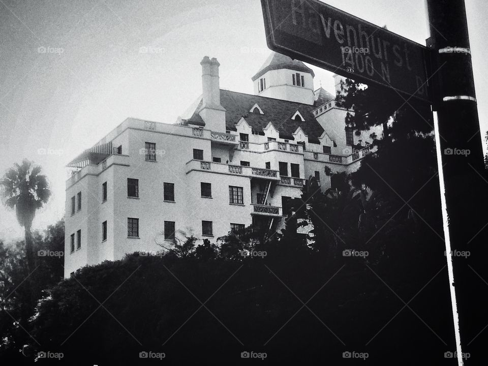 Chateau Marmont . Infant,our hotel along the sunset strip in Los Angeles frequented by many stars!
