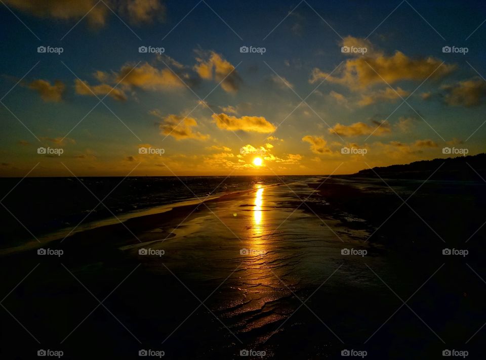 Sunset, Dawn, Water, Evening, Beach