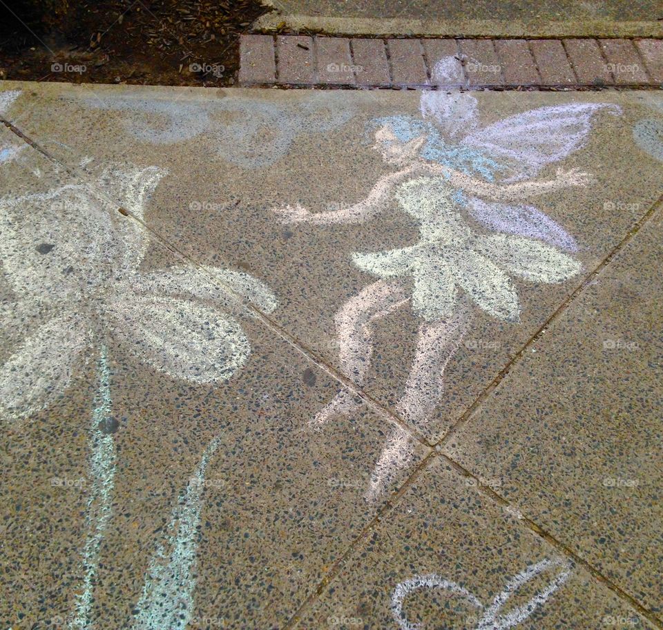 Fairy . Chalk sidewalk art 