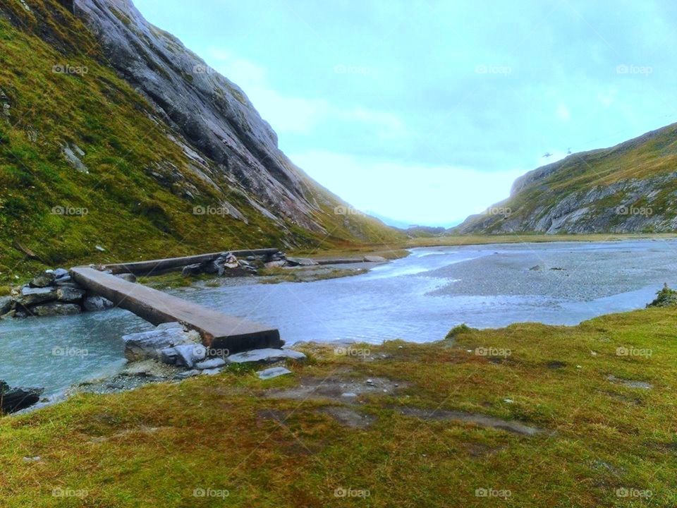 bridge inside mountain. Norway 