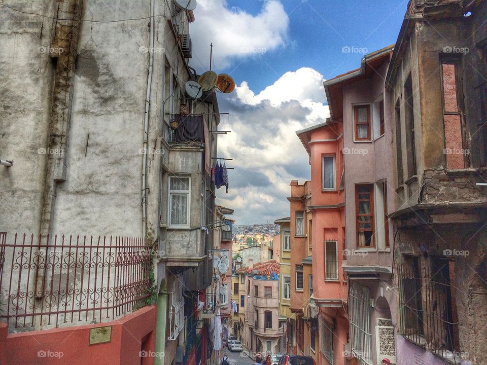 Houses view, Balat,Fatih district, Istanbul