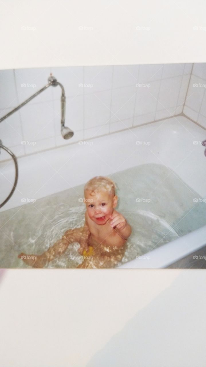 baby in the bathtub