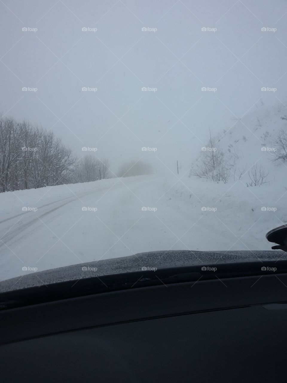 Winter road covered with snow