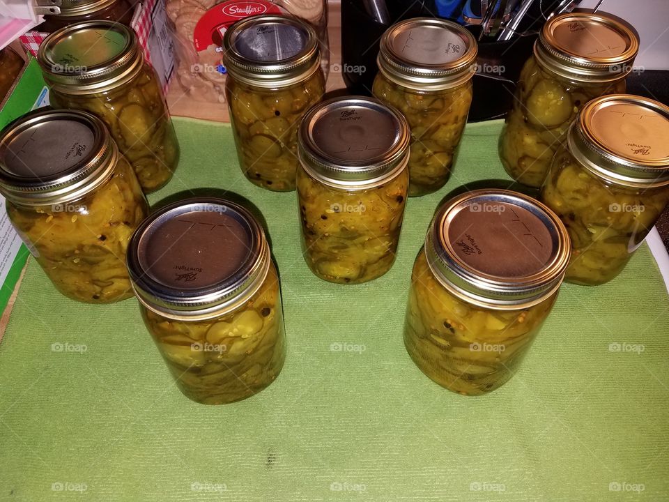 Home canned bread and butter pickles