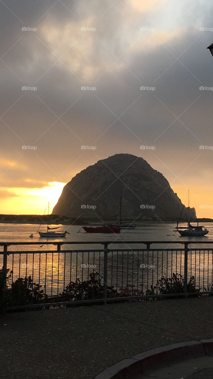Morro Rock At Sunset 