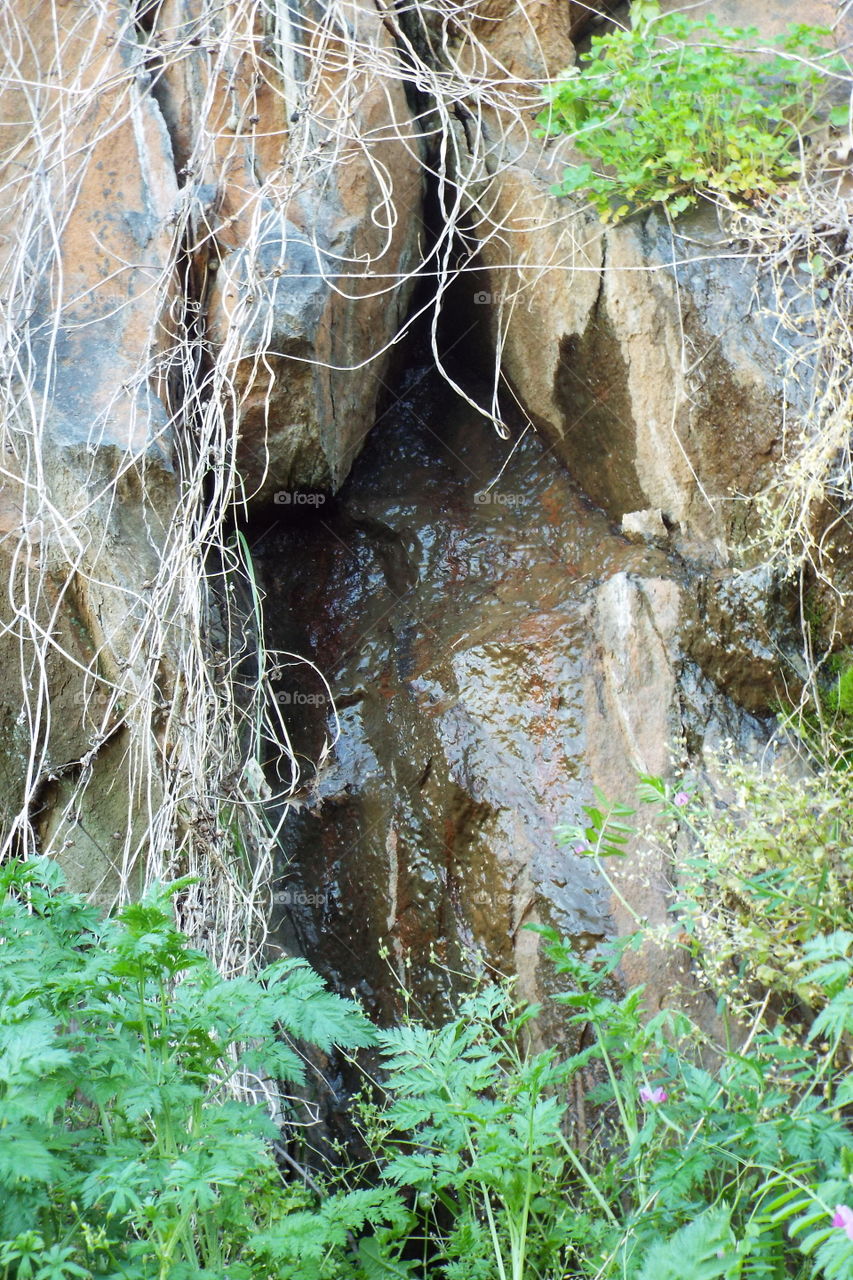 Boulders with water Spring