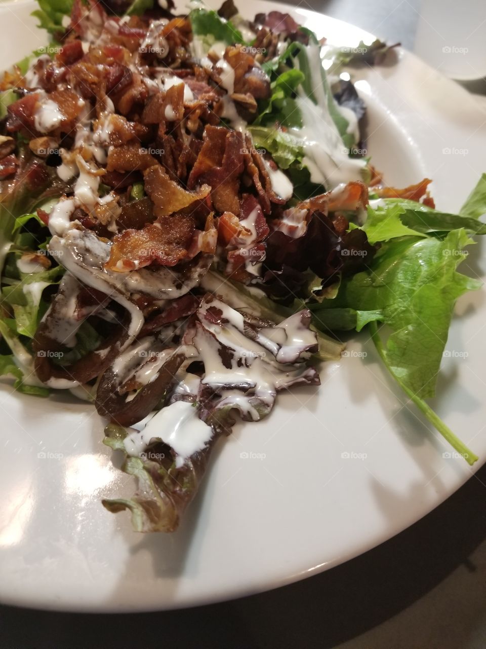 Bacon and Balsamic Onion Salad from Amélie's French Bakery and Café