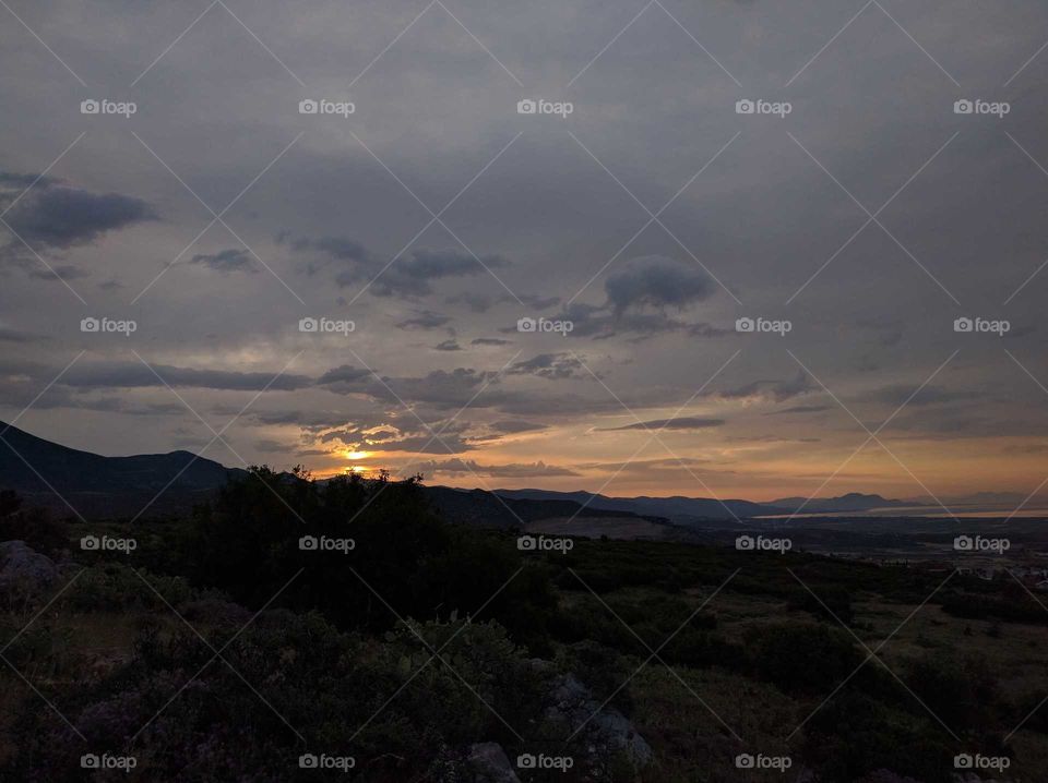 Landscape, Mountain, Sunset, No Person, Sky