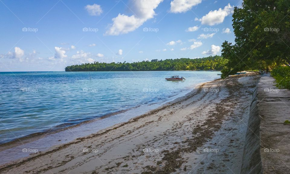 Tropical beach in Aboru at summer with beautiful blue skies