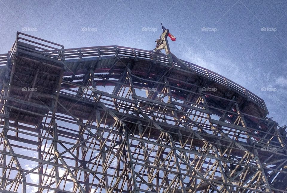 Hill of doom . Texas giant roller coaster at six flags