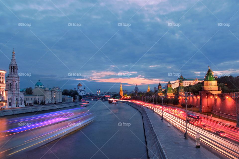 Moscow evening traffic