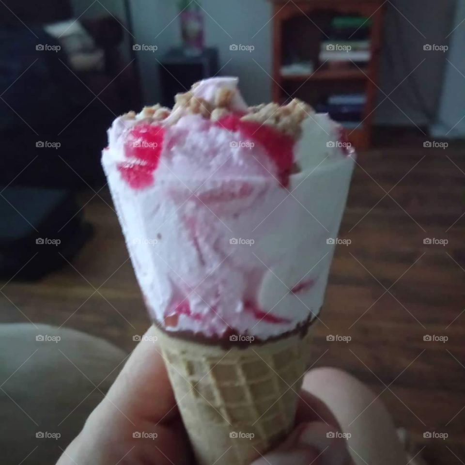 Let's Eat! Strawberry Shortcake ice cream drumstick.